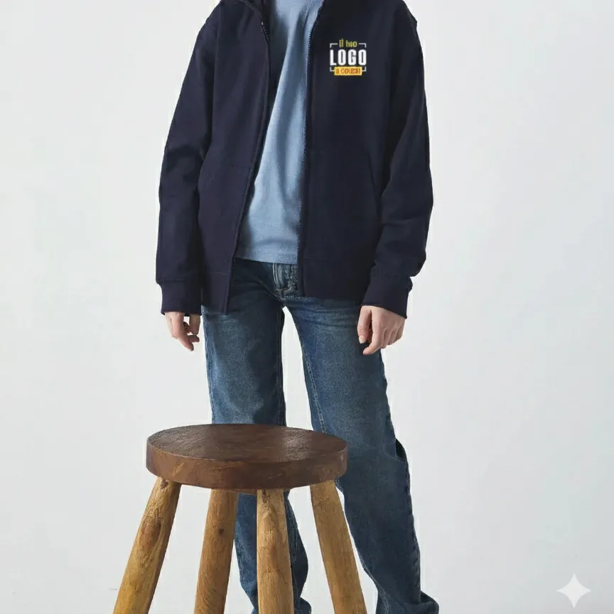 Felpa per Bambini con Zip Intera e Cappuccio Personalizzata